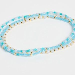Gorjana Poppy Gem Bracelet Set Blue Lace Agate
